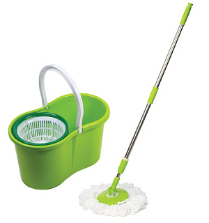 Набор для уборки LAIMA, ведро 7 л/5 л с отжимом, швабра с круглой насадкой (2 шт., крепление кольцо), 603624