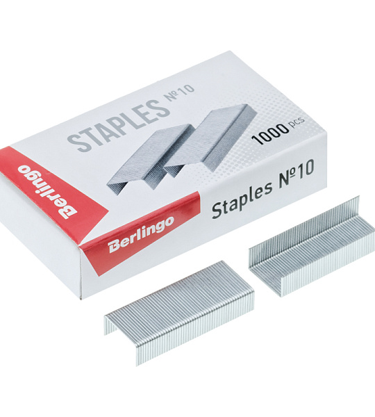 Скобы для степлера №10 Berlingo, оцинкованные, 1000шт.