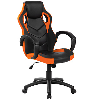 Кресло игровое Helmi HL-S07 "Boost", экокожа/ткань черная/оранжевая