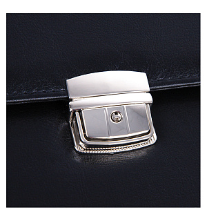 Портфель OfficeSpace "Irida", кожзам, черный, 2 отделения, метал. замок