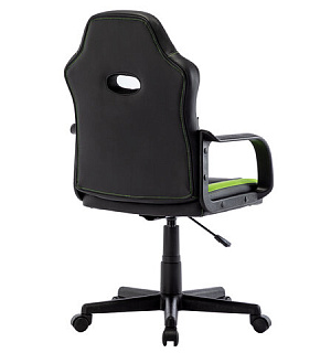 Кресло компьютерное BRABIX "Stripe GM-202", экокожа, черное/зеленое, 532511