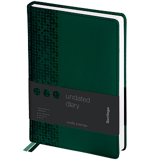 Ежедневник недатир. A5, 160л., кожзам, Berlingo "Vivella Prestige", зеленый