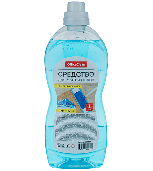 Средство для мытья полов и стен OfficeClean "Горный ручей", концентрат 1л