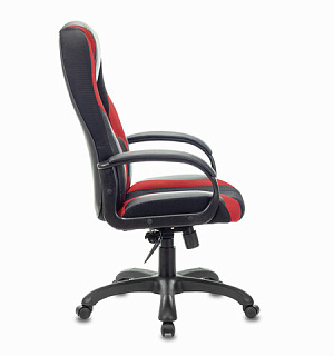 Кресло компьютерное BRABIX PREMIUM "Rapid GM-102", НАГРУЗКА 180 кг, экокожа/ткань, черное/красное, 532107