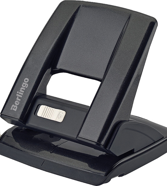 Дырокол Berlingo "Power TX" 30л., металлический, с фиксатором и линейкой, черный