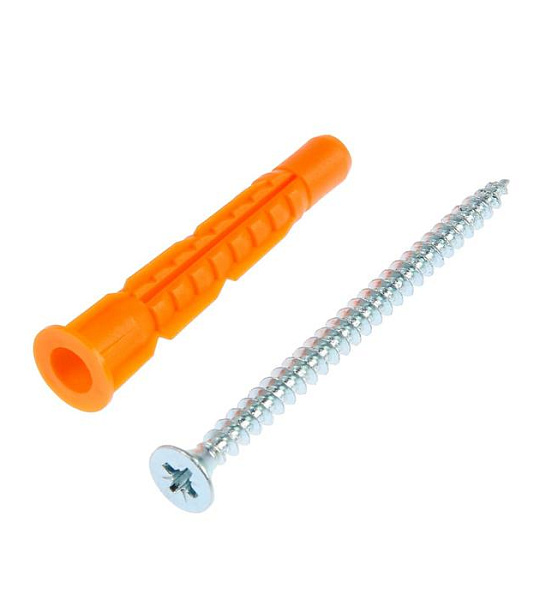 Дюбель ТУНДРА krep универсальный с борт. 8x52 мм, с саморезом 5x70 мм, 5 шт.