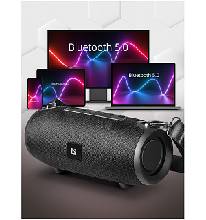Колонка портативная Defender Enjoy S500, 2*5W, Bluetooth, FM, microSD, USB, 1200мА*ч, черный