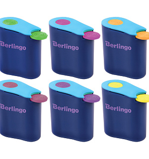 Точилка пластиковая Berlingo "Hybrid" 1 отверстие, контейнер, ассорти