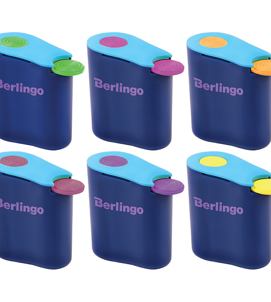 Точилка пластиковая Berlingo "Hybrid" 1 отверстие, контейнер, ассорти