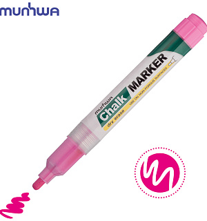 Маркер меловой MunHwa "Chalk Marker" розовый, 3мм, спиртовая основа, пакет