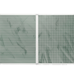 Доска магнитно-меловая OfficeSpace, трехсекционная, линия/клетка, 300*100/100*75*2, алюминиевая рамка