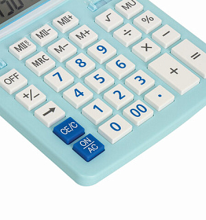Калькулятор настольный BRAUBERG EXTRA PASTEL-12-LB (206x155 мм), 12 разрядов, двойное питание, ГОЛУБОЙ, 250486