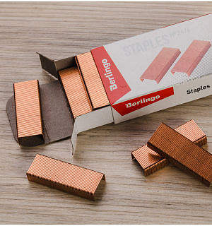 Скобы для степлера №24/6 Berlingo, медные 1000шт.