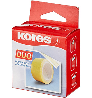 Клейкая лента канцелярская KORES двусторонняя 30х5 55530