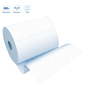 Полотенца бумажные в рулонах OfficeClean (M1), 1-слойные, 280м/рул, ЦВ, ультрадлина, перфорац., белые