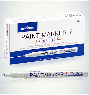 Маркер-краска MunHwa "Extra Fine Paint Marker" белая, 1мм, нитро-основа