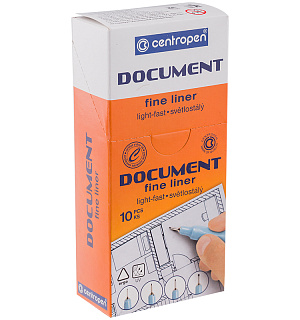 Ручка капиллярная Centropen "Document 2631" черная, 0,1мм