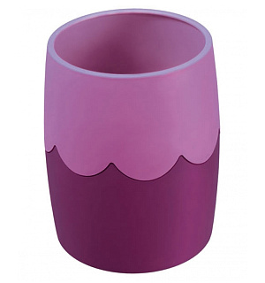 Подставка-стакан СТАММ, пластик, круглый, двухцветный фиолетовый-сиреневый