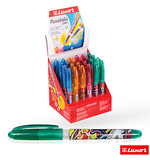 Ручка перьевая Luxor "Ink Glide", 1 картридж, корпус ассорти