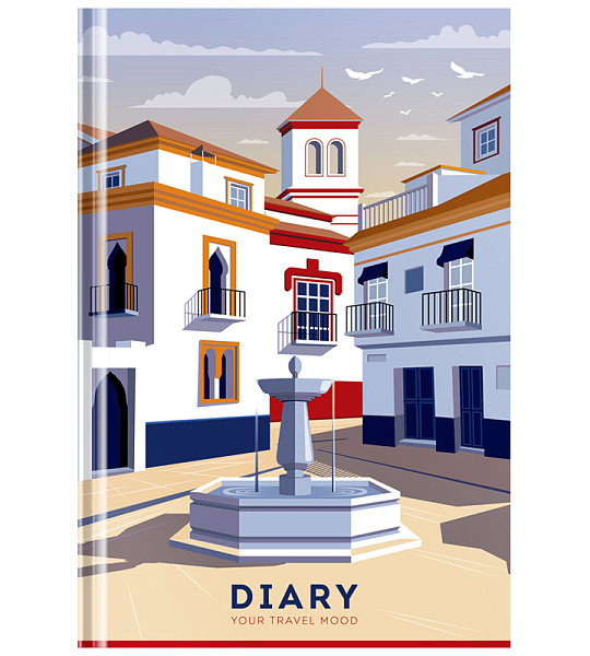 Ежедневник недатированный А5, 160л., 7БЦ OfficeSpace "Путешествия. Travel mood", глянцевая ламинация