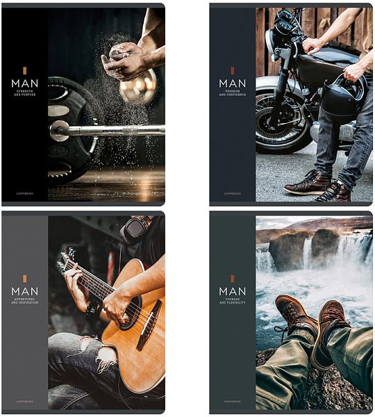 Тетрадь 48л., А5, клетка Greenwich Line "For Men", ТВИН-лак, 70г/м2