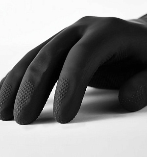 Перчатки латексные MANIPULA "КЩС-1", двухслойные, размер 9 (L), черные, L-U-03/CG-942