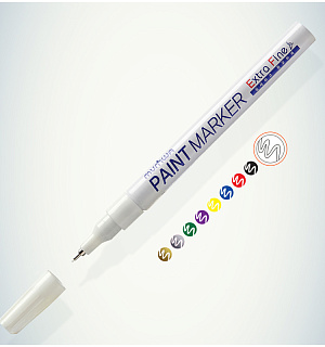 Маркер-краска MunHwa "Extra Fine Paint Marker" белая, 1мм, нитро-основа