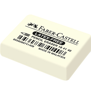 Ластик Faber-Castell "Latex-Free", прямоугольный, синтетический каучук, 37*25*7мм