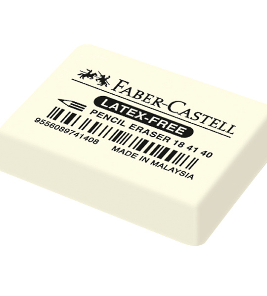 Ластик Faber-Castell "Latex-Free", прямоугольный, синтетический каучук, 37*25*7мм