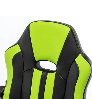 Кресло компьютерное BRABIX "Stripe GM-202", экокожа, черное/зеленое, 532511