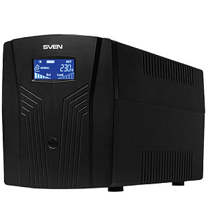 Источник бесперебойного питания SVEN Pro 1500, 1500VA (900W), 3 евророзетки, 2 розетки RJ45, SV-013875