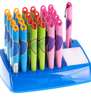 Ручка перьевая детская Berlingo "Hybrid", синяя+1 ручка-тестер с блокнотом, ассорти