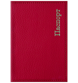 Обложка для паспорта OfficeSpace "Комфорт", кожзам, красный, тиснение золотом