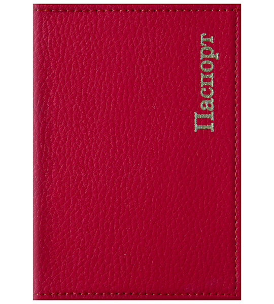 Обложка для паспорта OfficeSpace "Комфорт", кожзам, красный, тиснение золотом