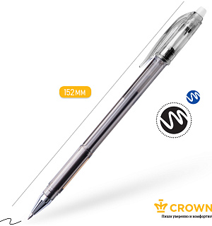 Ручка гелевая стираемая Crown "Erasable Jell" черная, 0,5мм