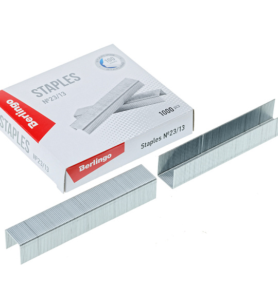 Скобы для степлера №23/13 Berlingo, оцинкованные, 1000шт.
