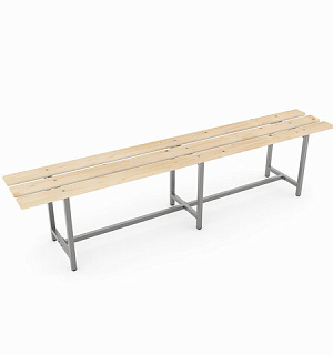 Скамья деревянная на металлокаркасе "СТ 4", 2000х350х460 мм, каркас металлический серый, сиденье дерево