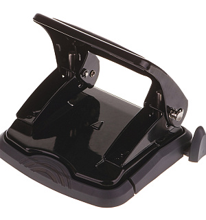 Дырокол OfficeSpace 35л., металлический, черный, с линейкой