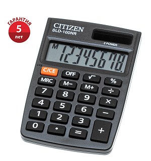 Калькулятор карманный Citizen SLD-100NR, 8 разрядов, двойное питание, 58*88*10мм, черный