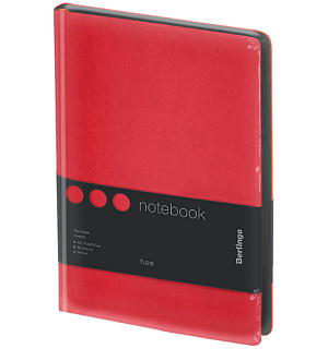 Записная книжка А5 80л., кожзам, Berlingo "Fuze", цветной срез, красный