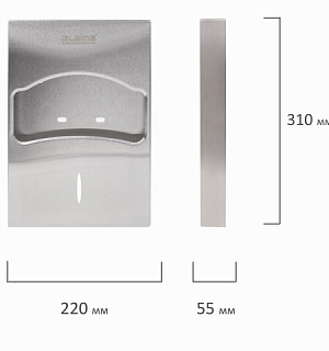 Диспенсер для покрытий на унитаз LAIMA PROFESSIONAL INOX, 1/4 сложения, нержавеющая сталь, матовый, 605704