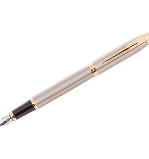 Ручка перьевая Parker "IM Brushed Metal GT" синяя, 0,8мм, подарочная упаковка