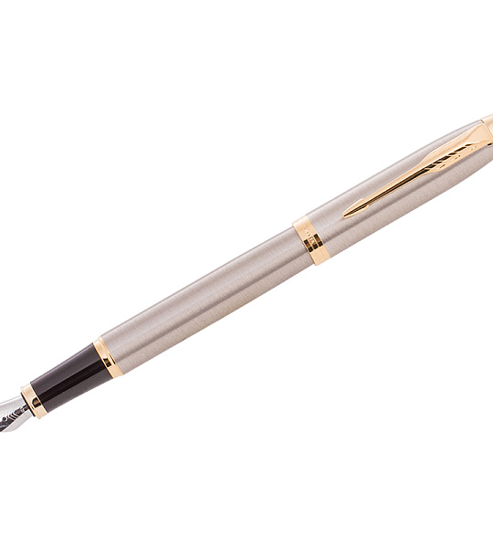 Ручка перьевая Parker "IM Brushed Metal GT" синяя, 0,8мм, подарочная упаковка