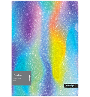 Папка-уголок Berlingo "Gradient", 200мкм, с рисунком, с эффектом блесток, ассорти