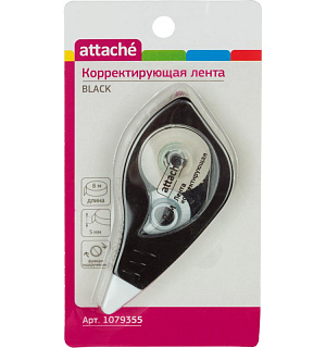 Корректирующая лента 5ммx8м Attache Black & White черный корпусбелый колп