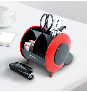 Настольный органайзер Berlingo "Satellite", 9 предметов, черно-красный