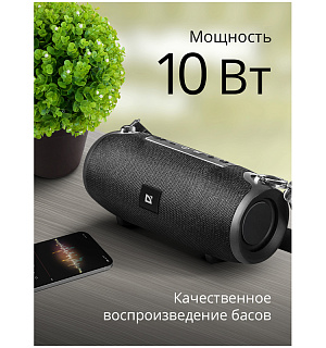 Колонка портативная Defender Enjoy S500, 2*5W, Bluetooth, FM, microSD, USB, 1200мА*ч, черный
