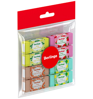 Ластик Berlingo "Funline. Fruits and Flowers", 8шт., 50*20*11мм, пакет с европодвесом