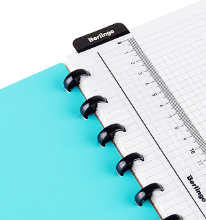 Бизнес-тетрадь В5+, 80л., Berlingo "Eclipse", клетка, на кольцах, с возм. замены блока, 80г/м2, пластик (полифом) обложка, линейка-закладка, красная