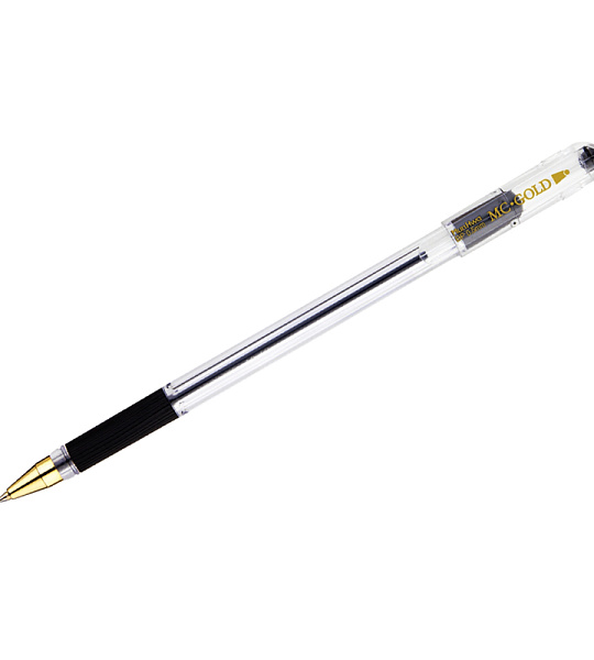 Ручка шариковая MunHwa "MC Gold" черная, 0,5мм, грип, штрих-код